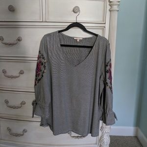 Skies are blue 3/4 sleeve womans blouse XXL